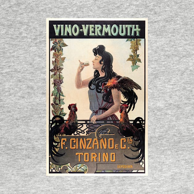 CINZANO VINO VERMOUTH TORINO Vintage Italian Herbal Liqueur Advert by vintageposters